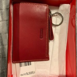 Red leather Coach wallet